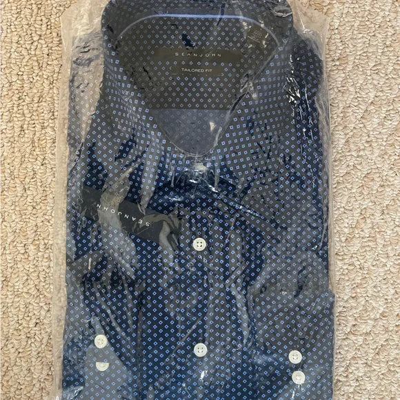 sean john tailored fit dress shirt Sean John Tailored Fit Button Up Dress Shirt long Sleeve Violet Plaid NWT